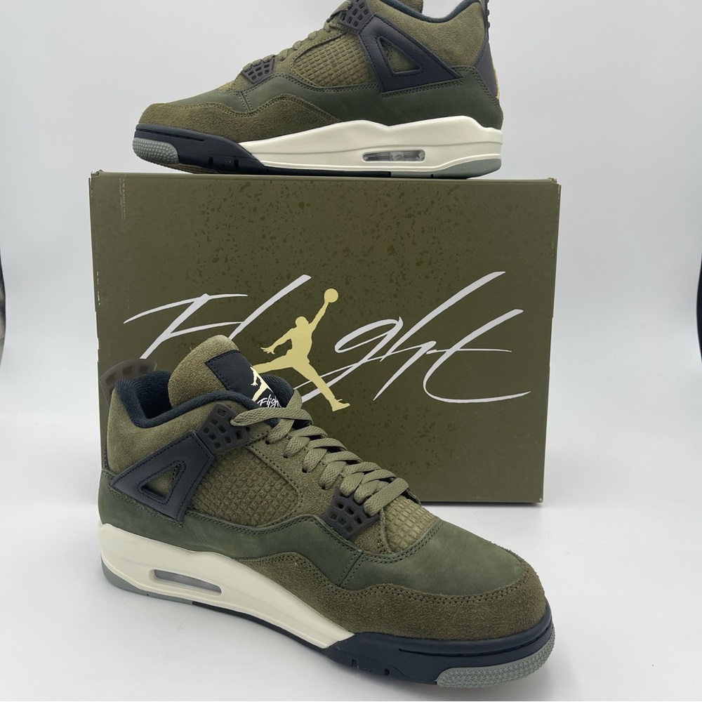 Nike Air Jordan 4 -SZ 10.5-EU 44.5-UK 9.5-Olive Green FB9927-200 Men's Size